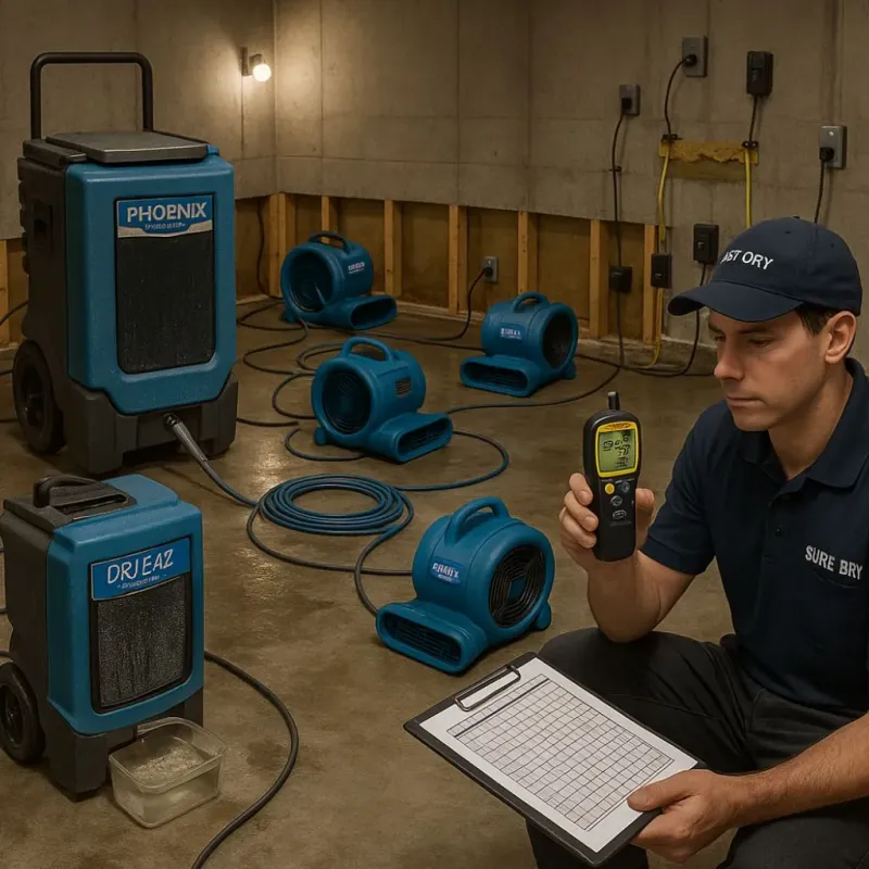 Structural Drying and Dehumidification process in Piermont, NY
